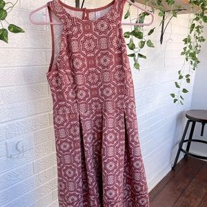 Sleeveless Coral Patterned Xhilaration Dress, Size Small